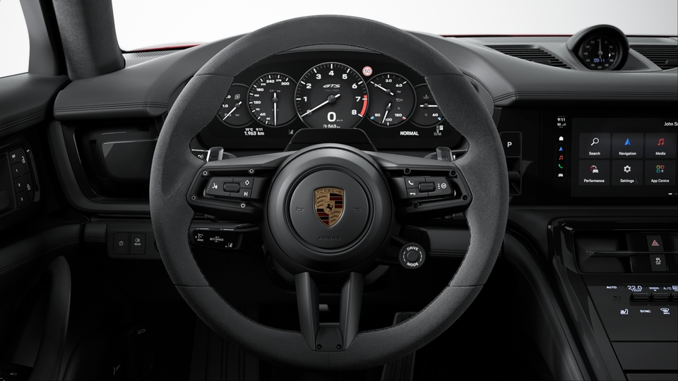 带模式切换旋钮的 Race-Tex 面料加热式 GT 运动型方向盘