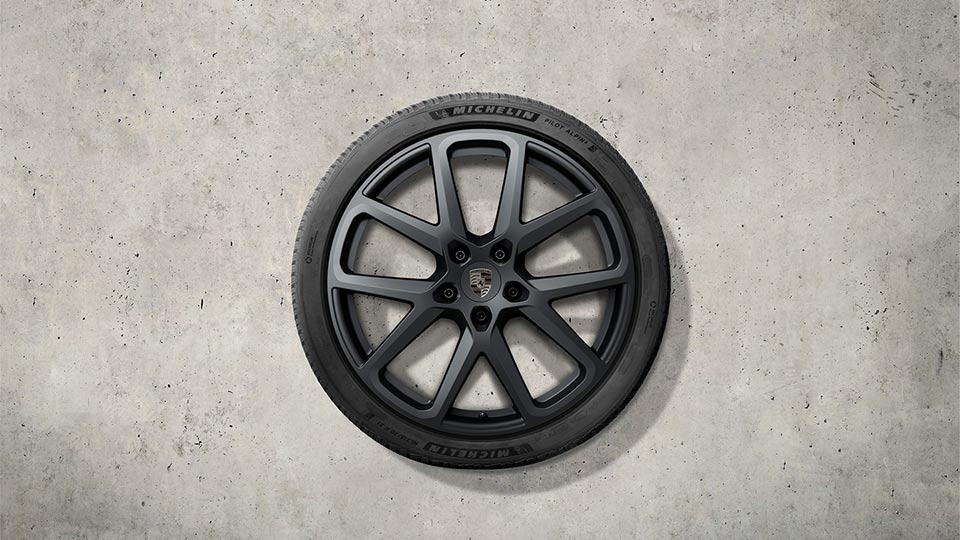 21 英寸 Panamera SportDesign 冬季车轮和轮胎套件，喷涂为黑色（缎光）