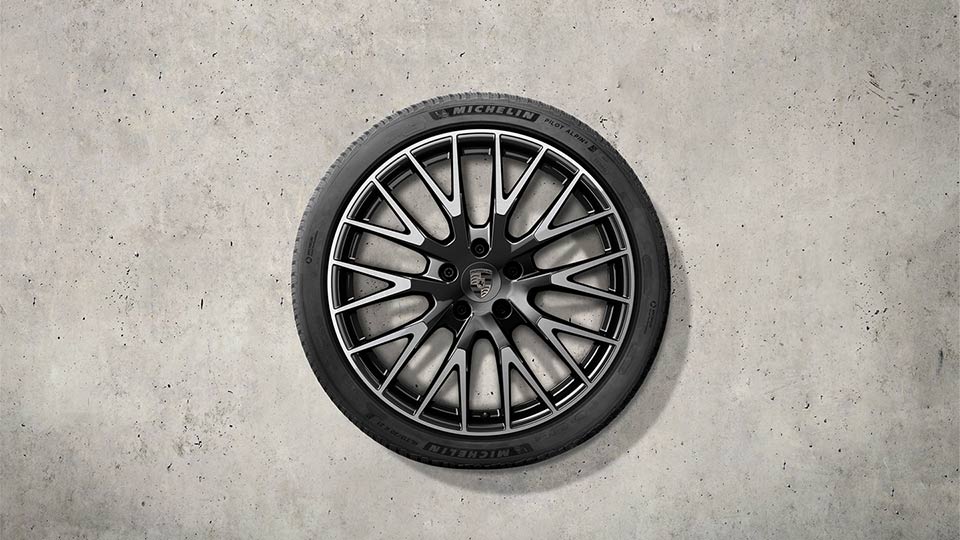 21 英寸 Panamera Exclusive Design 冬季车轮和轮胎套件，喷涂为黑色（高光）