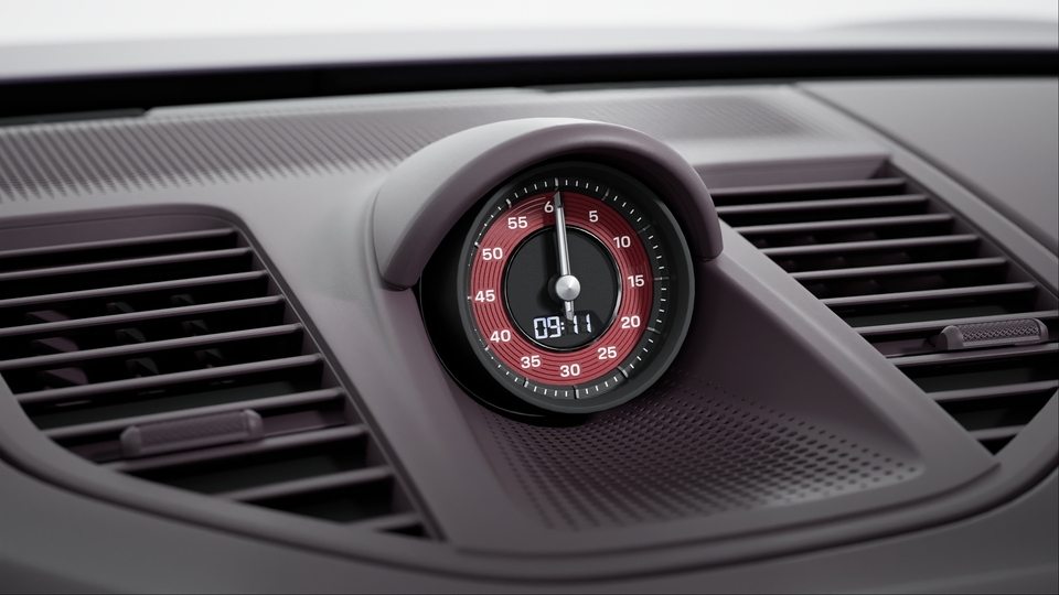 波尔多红 Sport Chrono 计时器表盘和数字转速表